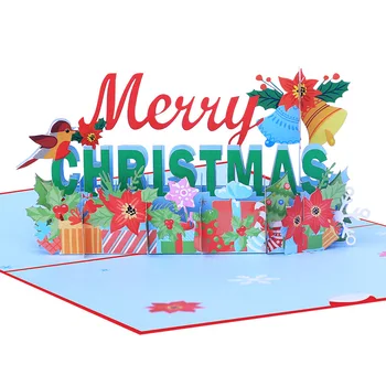 3D Изскачащи Картички от Дядо Коледа, Коледни Поздравителни Картички, Покани за Парти, Подаръци, Коледна Поздравителна картичка за Годишнина Подаръци, пощенска Картичка