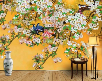 beibehang красиви тапети Китайската ръчно рисувани фокуси цветя и птици, патици-мандаринки фон на стената papel de parede tapety
