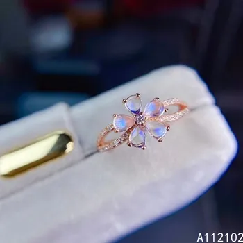 KJJEAXCMY fine jewelry S925 стерлинговое сребро, инкрустированное естествен Лунен Камък, ново модно пръстен със скъпоценния камък за момичета, тест на подкрепата, китайски стил